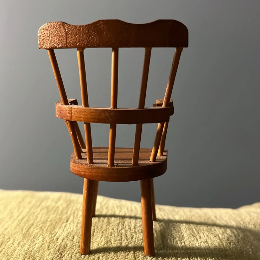 Vintage Shackman Doll House Miniature Chair Japan Windsor Captains Chair